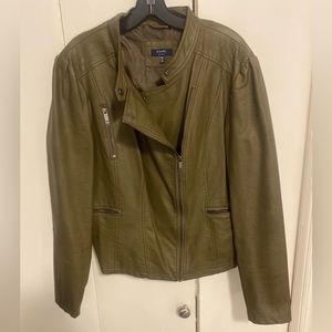 Faux Leather Green Jacket